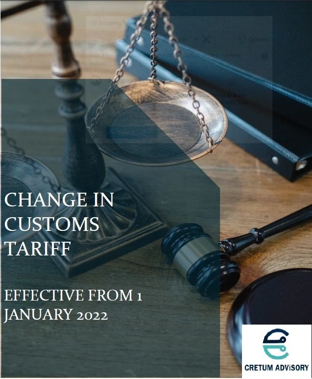 Changes in Customs Tariff